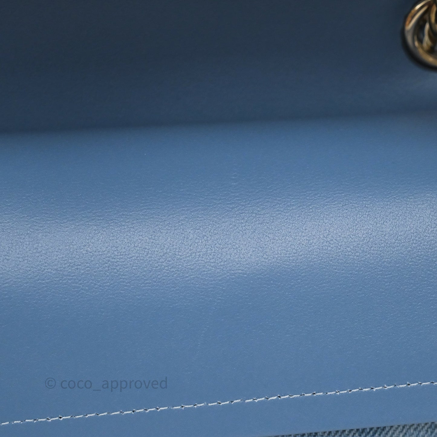 Chanel Quilted Small Double Flap Blue Printed Denim Gold Hardware