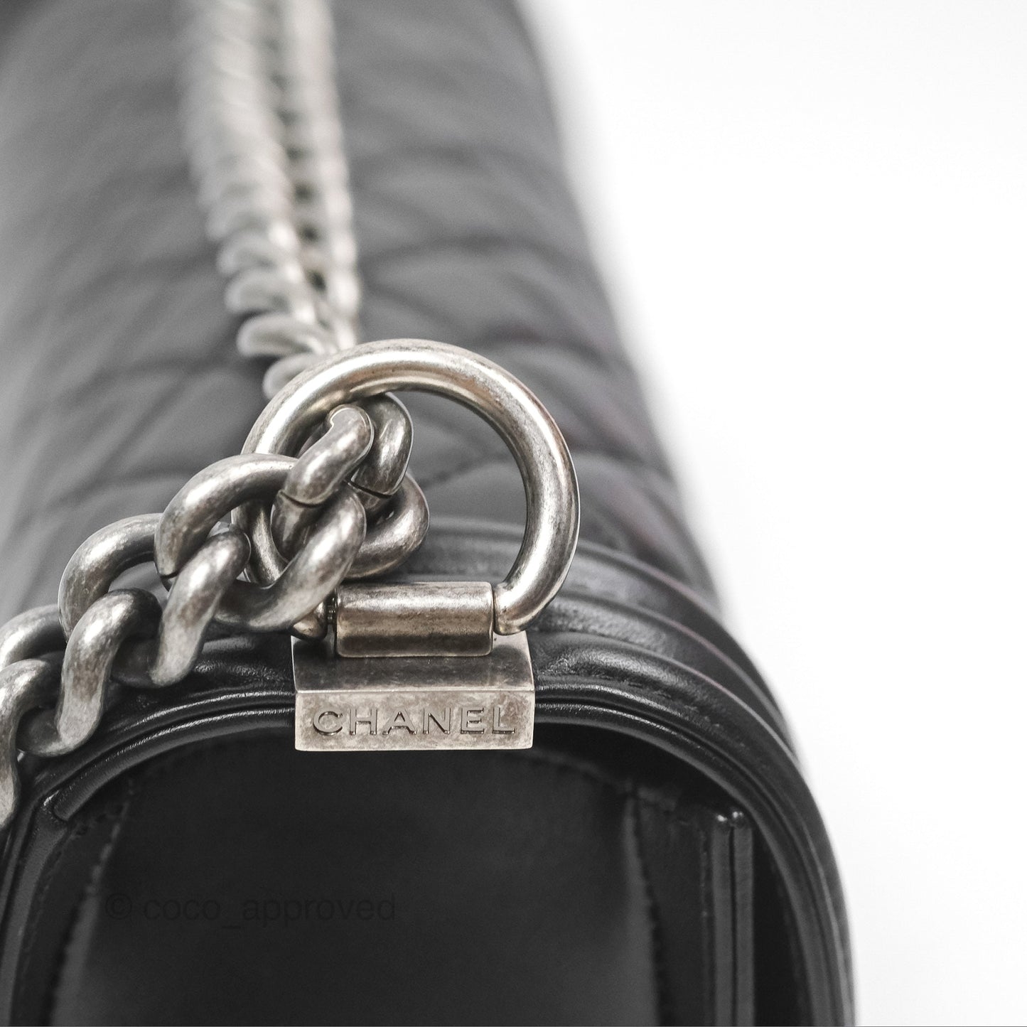 Chanel Medium Boy Quilted Black Calfskin Ruthenium Hardware