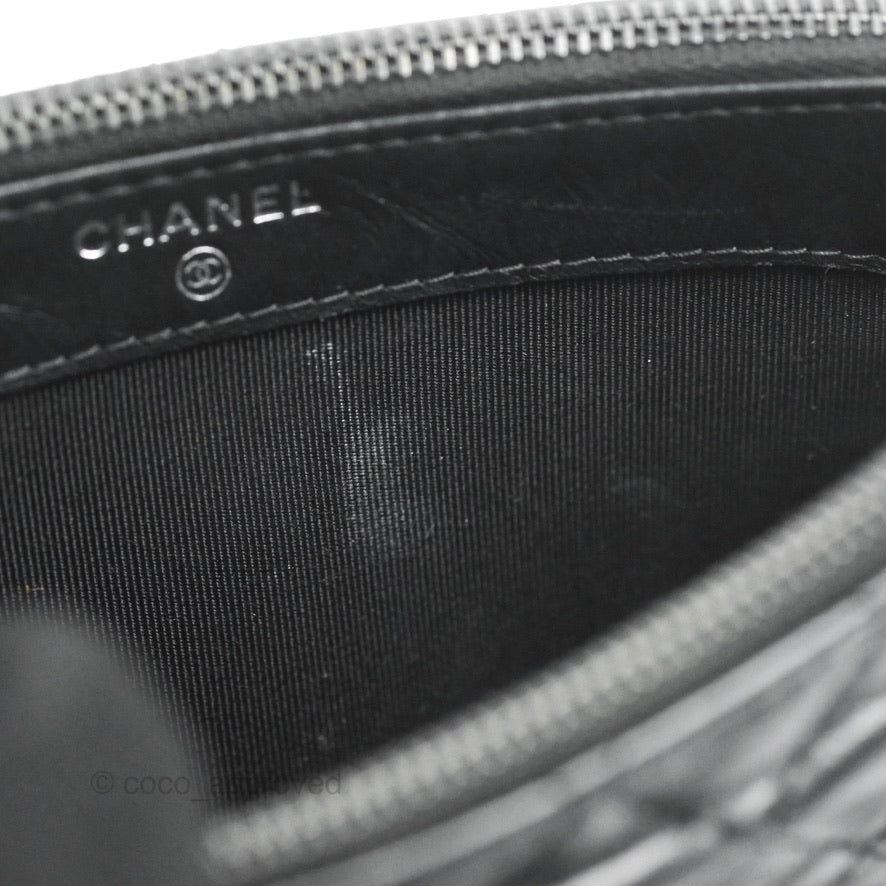 Chanel Gabrielle Clutch With Chain Aged Calfskin So Black