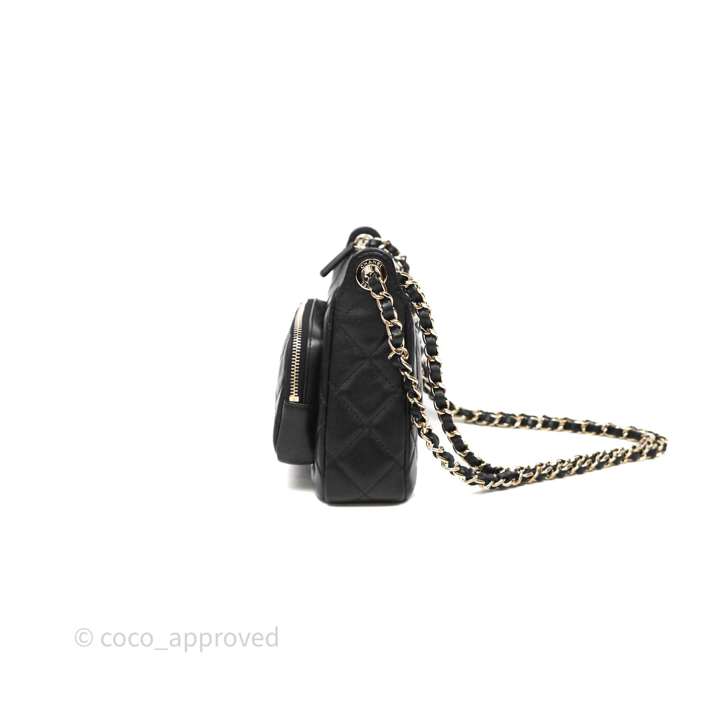 Chanel Camera Bag Black Lambskin Gold Hardware 25C