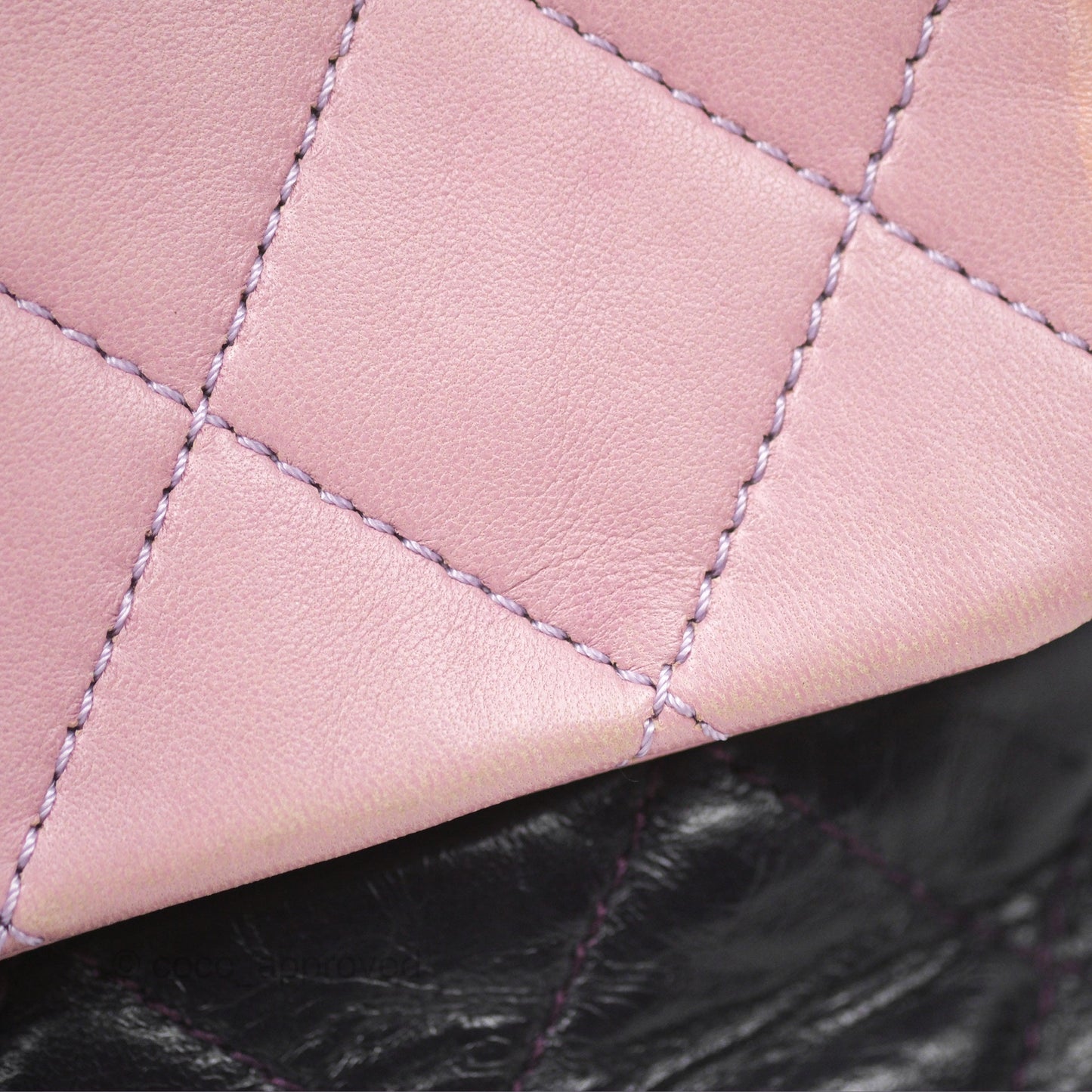 Chanel Medium Bicolor CC Chain Flap Pink/Black Lambskin Silver Hardware