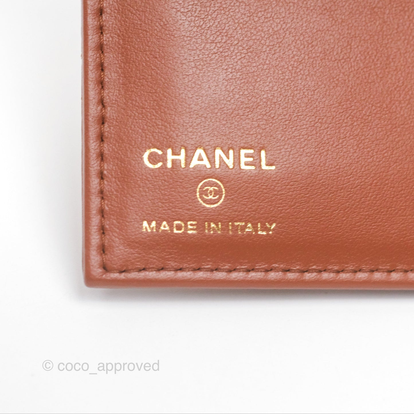 Chanel 19 Quilted Passport Holder Tan Lambskin Gold Hardware