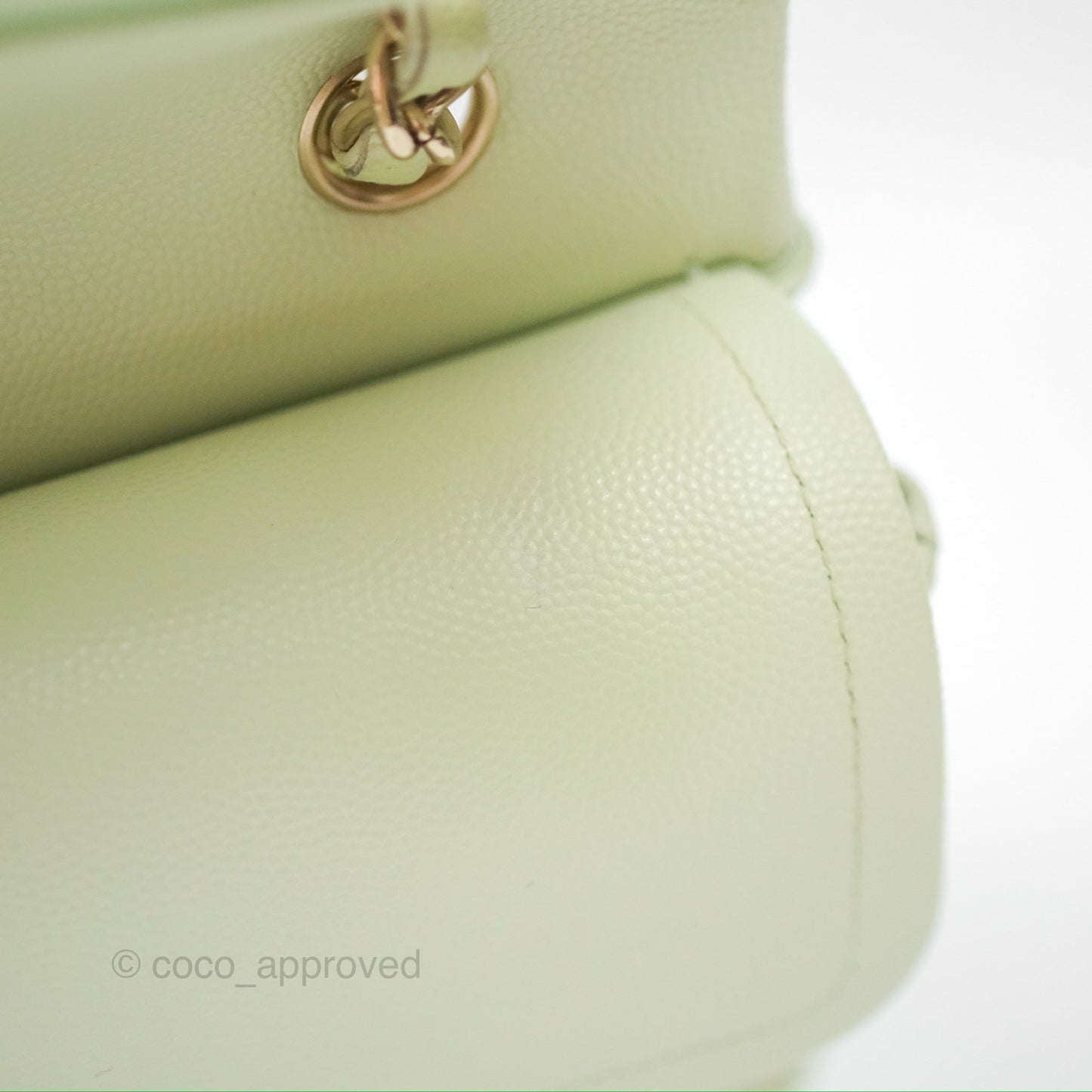 Chanel Small Quilted Classic Flap Mint Green Caviar Gold Hardware 22C