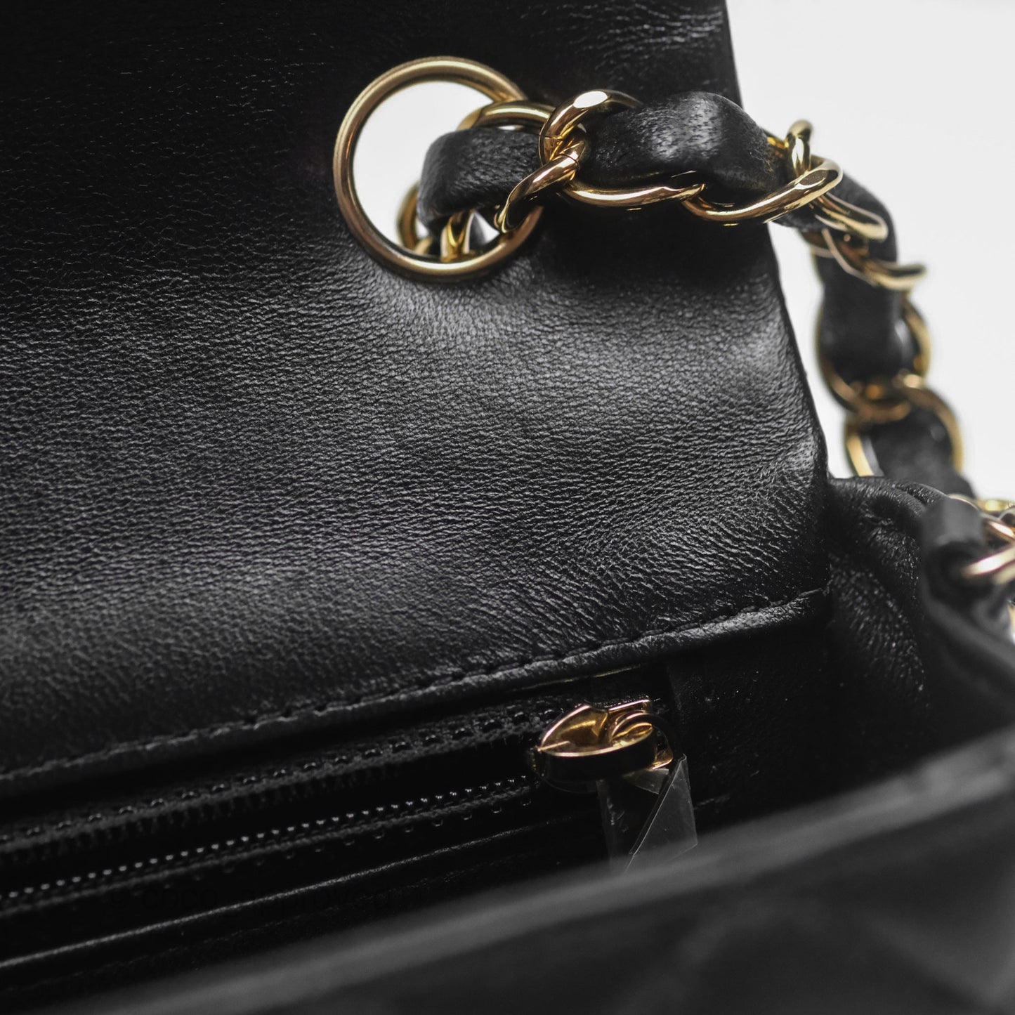 Chanel Quilted Mini Rectangular Flap Black Lambskin Gold Hardware