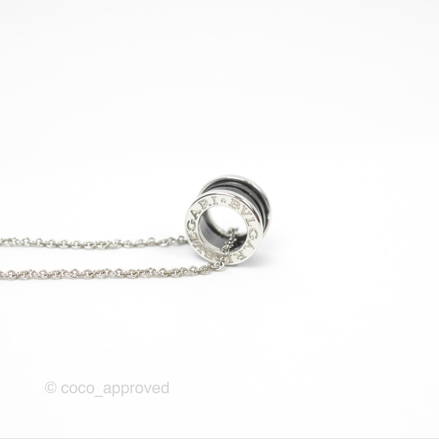 Bvlgari Save the Children Zero1 Necklace Black Ceramic Sterling Silver