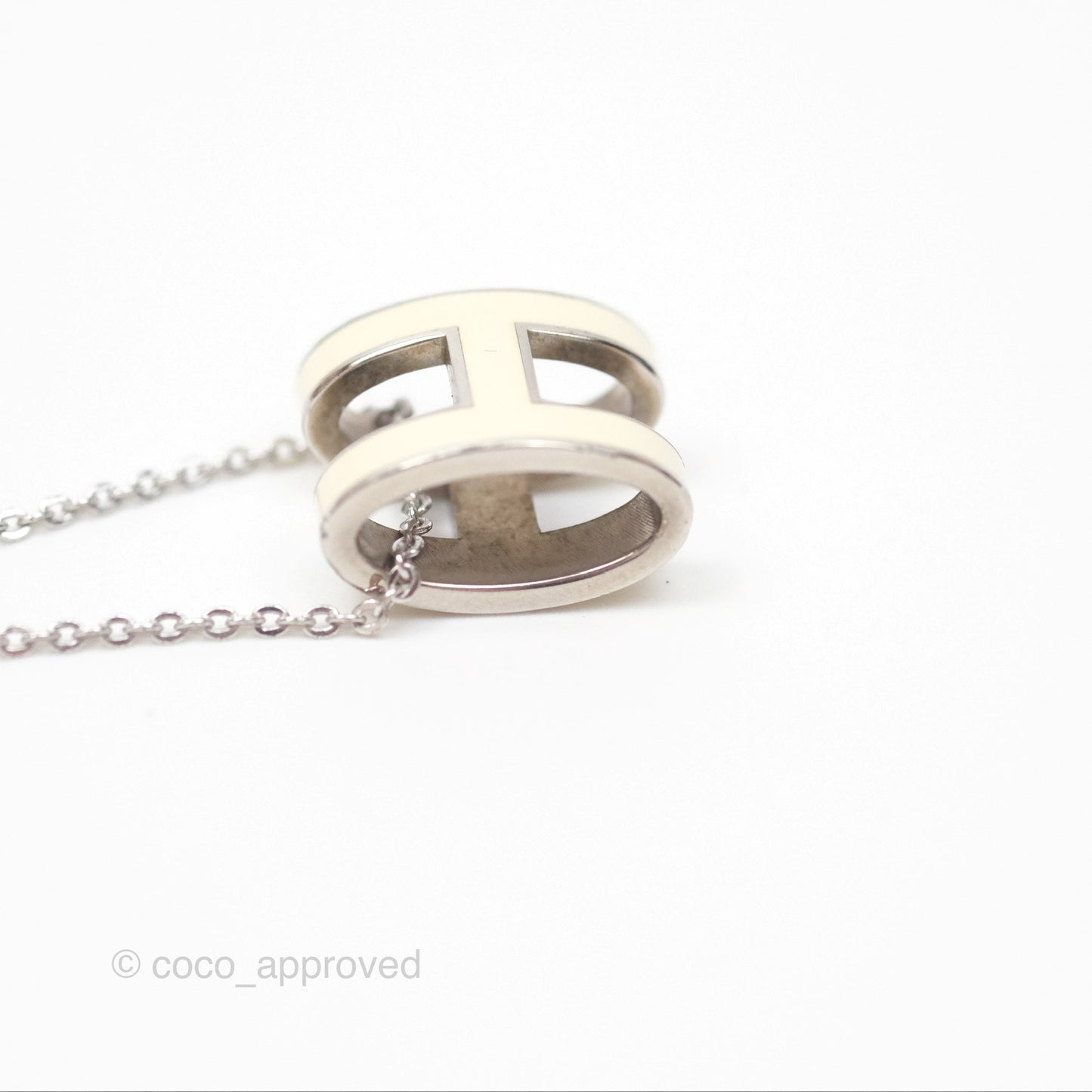 Hermès Pop H Pendant Necklace Blanc 01 Palladium Hardware