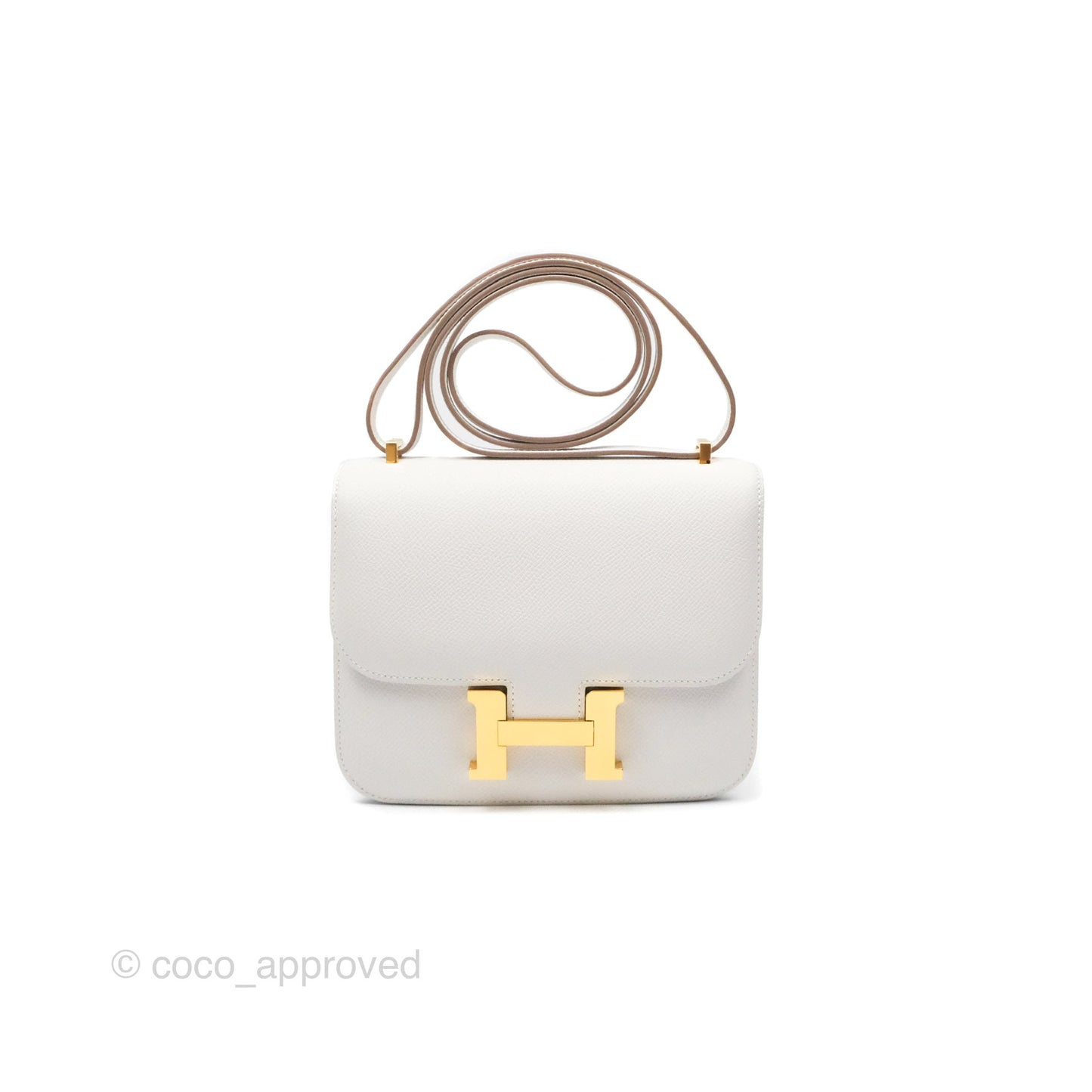 Hermès Constance Mini 18cm Mirror Gris Pale Epsom Gold Hardware