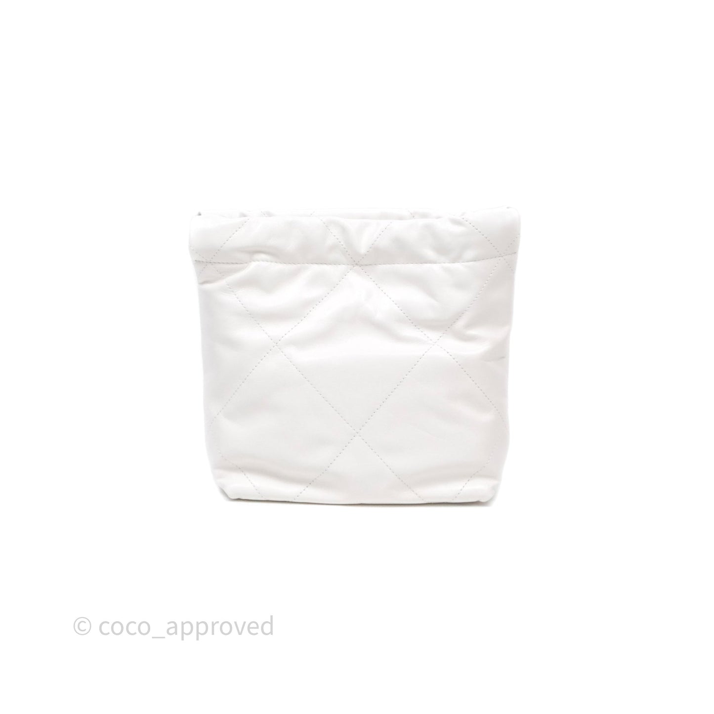 Chanel 22 Mini Bag White Shiny Crumpled Calfskin