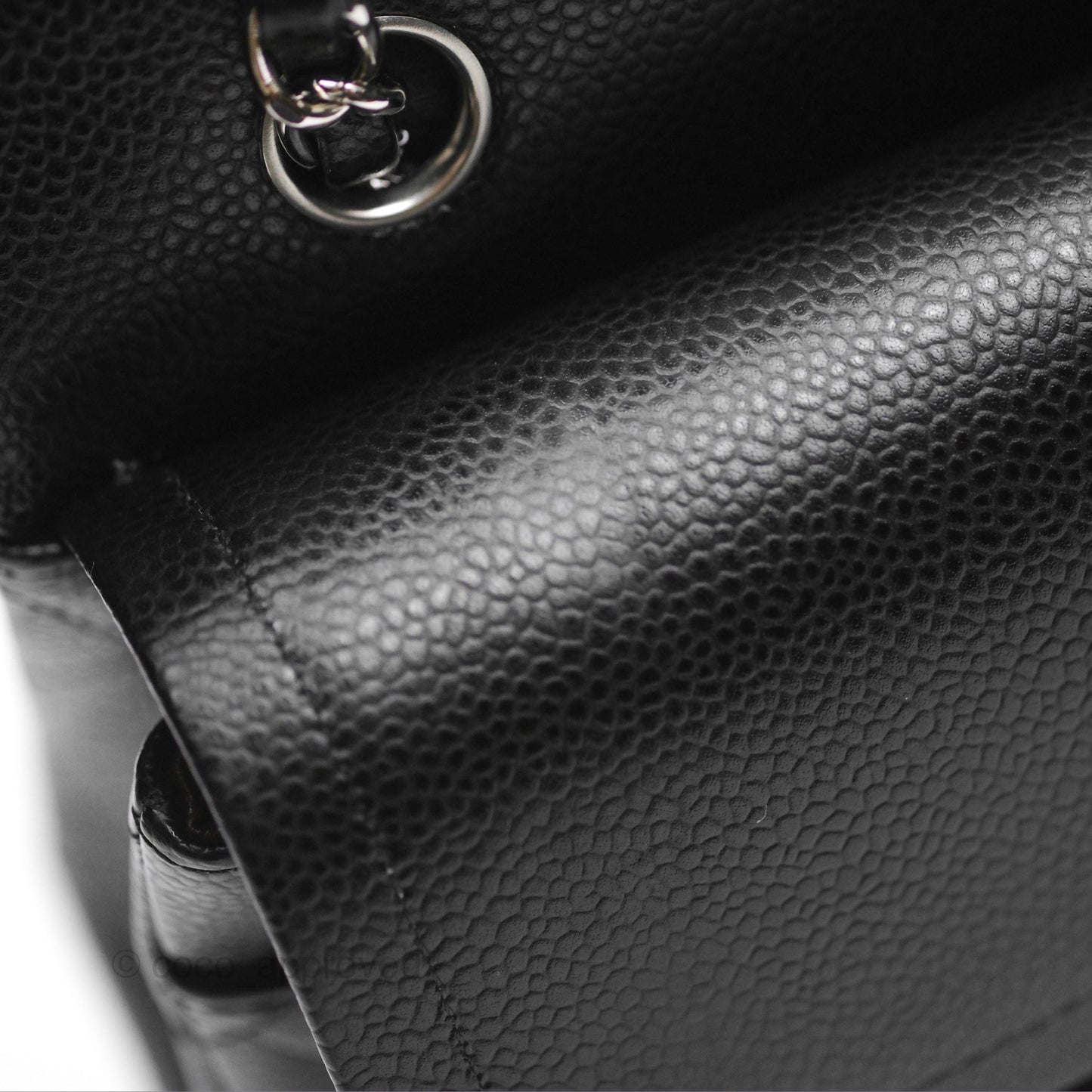 Chanel Classic M/L Medium Flap Quilted Black Caviar Silver Hardware