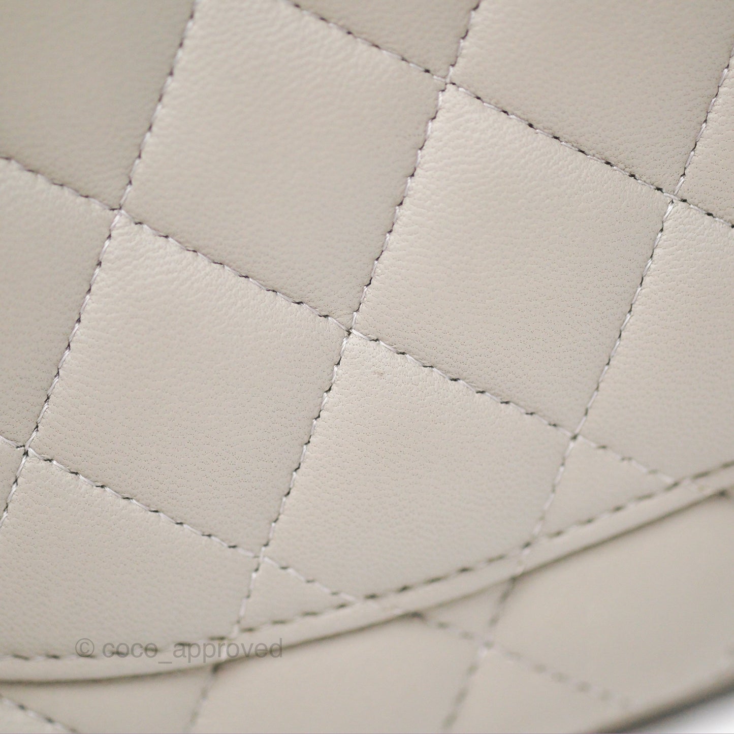 Chanel Classic Flap Clutch Quilted Light Grey Lambskin Silver Hardware