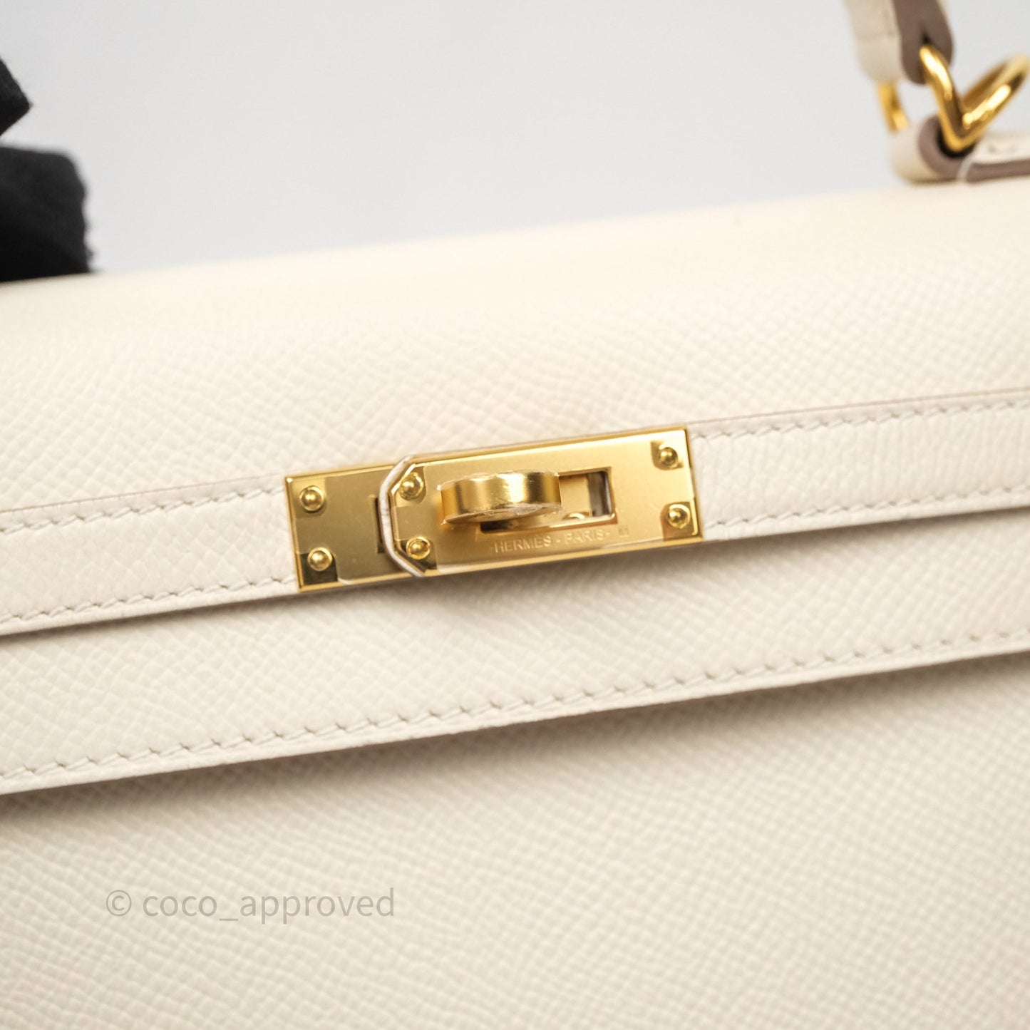 Hermes Kelly 25 Craie Epsom Gold Hardware