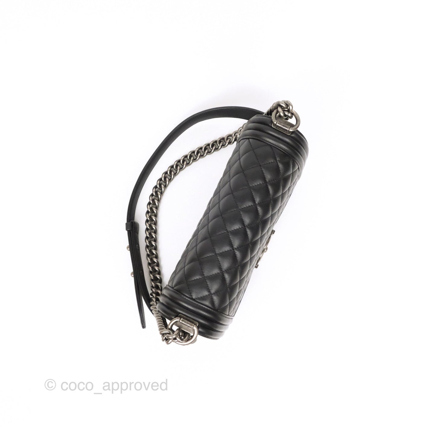 Chanel Medium Boy Quilted Black Calfskin Ruthenium Hardware
