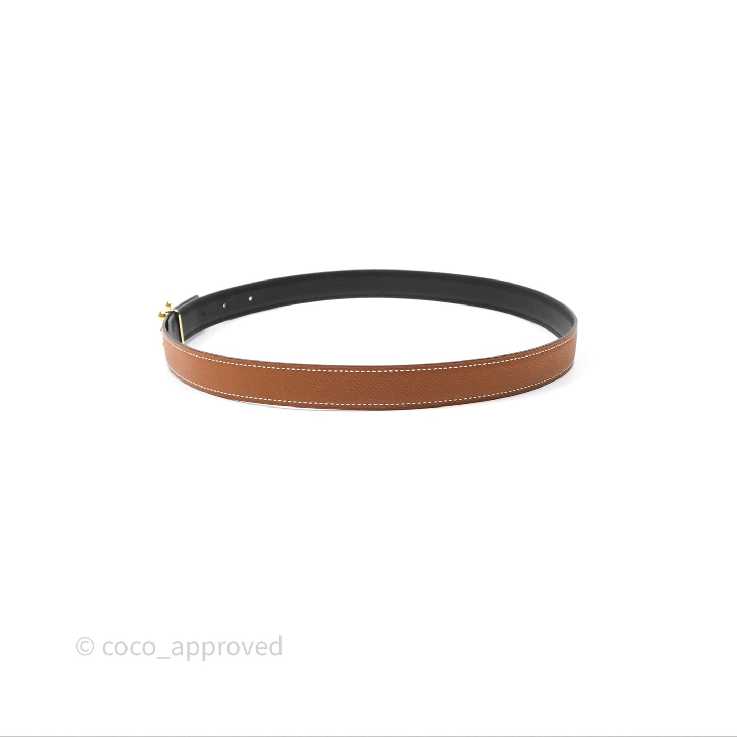Hermès Bubble Belt Buckle & Reversible Leather Strap 24mm Gold/ Nior