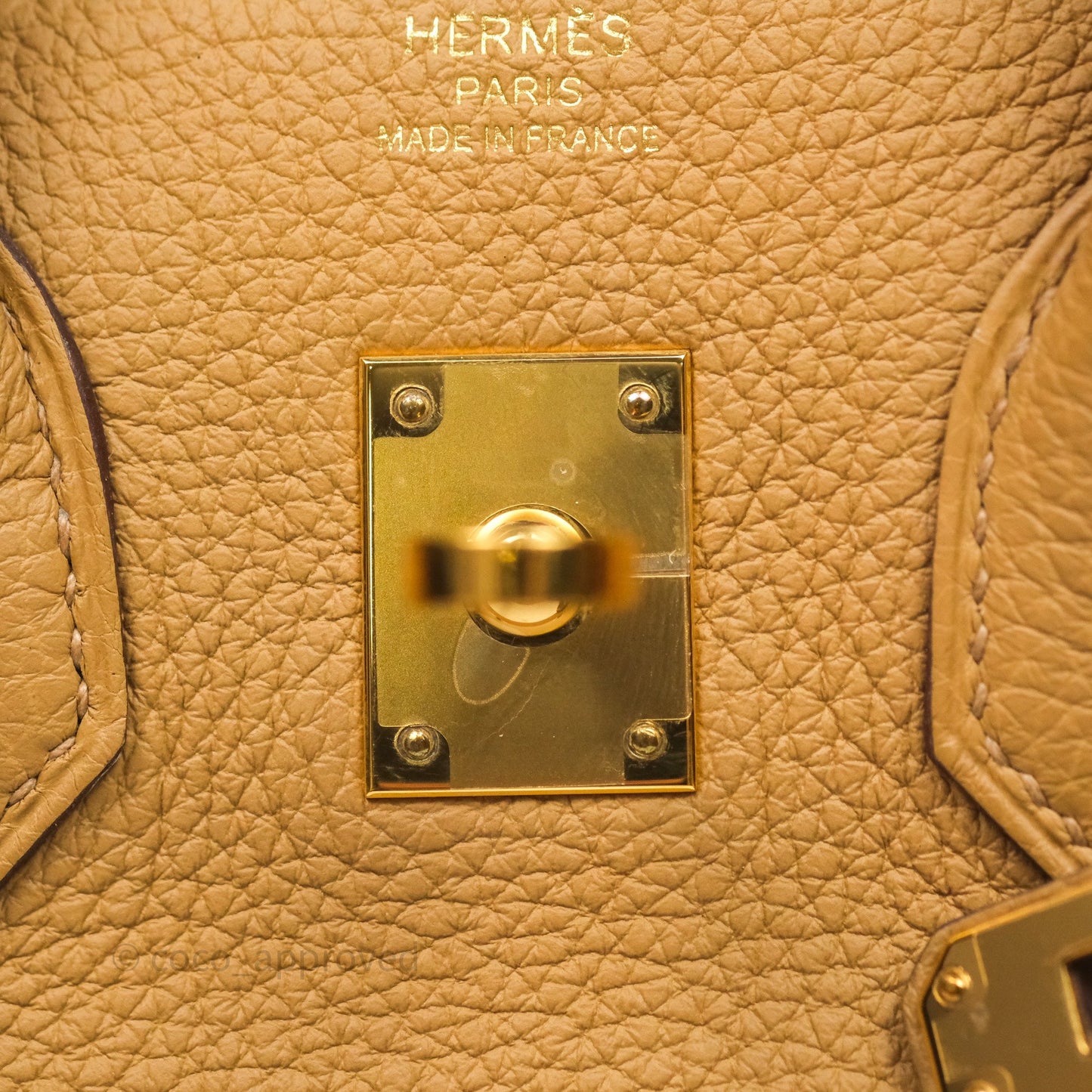 Hermès Birkin 25 Retourne Biscuit 4B Togo Gold Hardware