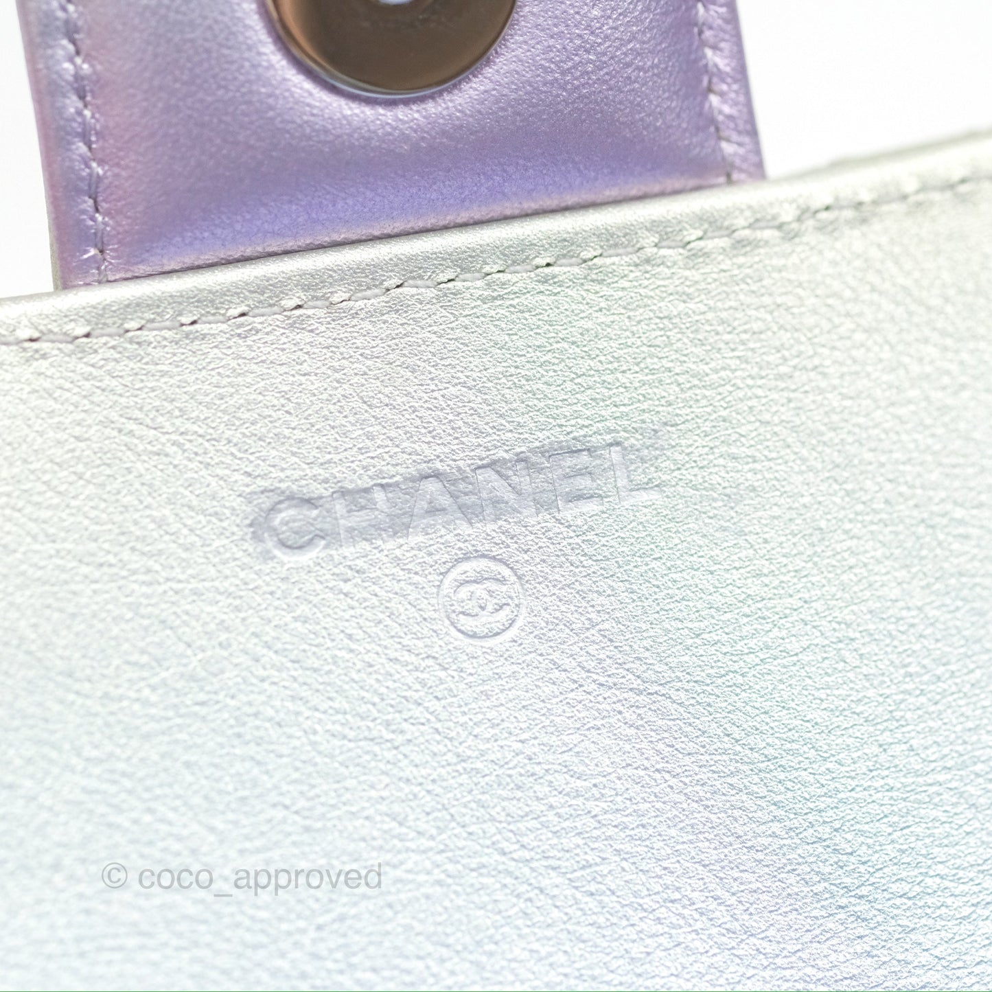 Chanel Quilted Case on Chain Iridescent Rainbow Calfskin