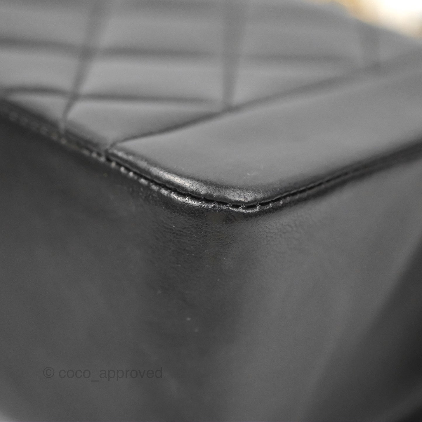 Chanel Vintage Small Quilted Classic Diana Flap Bag Black Lambskin 24K Gold Hardware