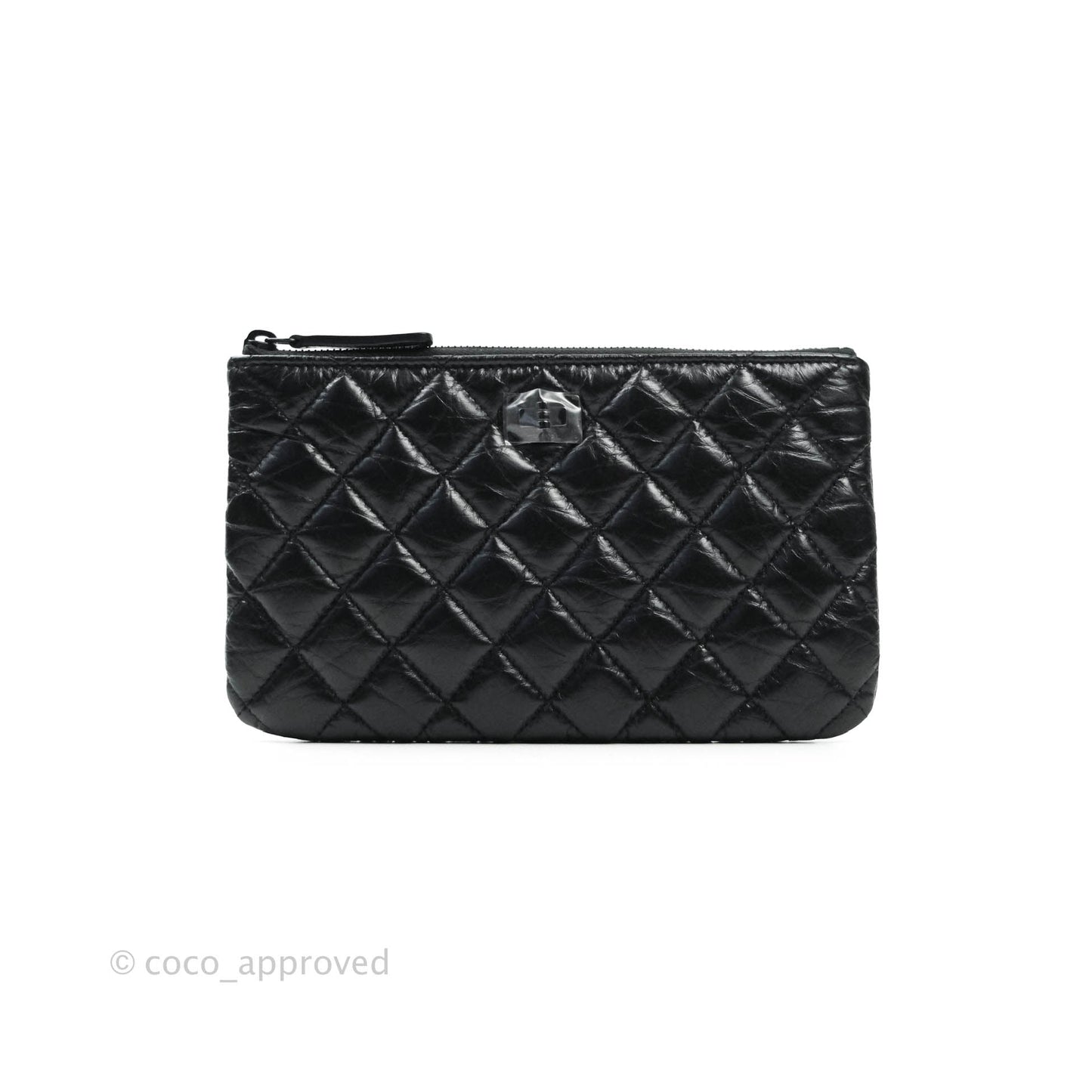 Chanel Quilted Small Reissue O Case Black Aged Calfskin So Black