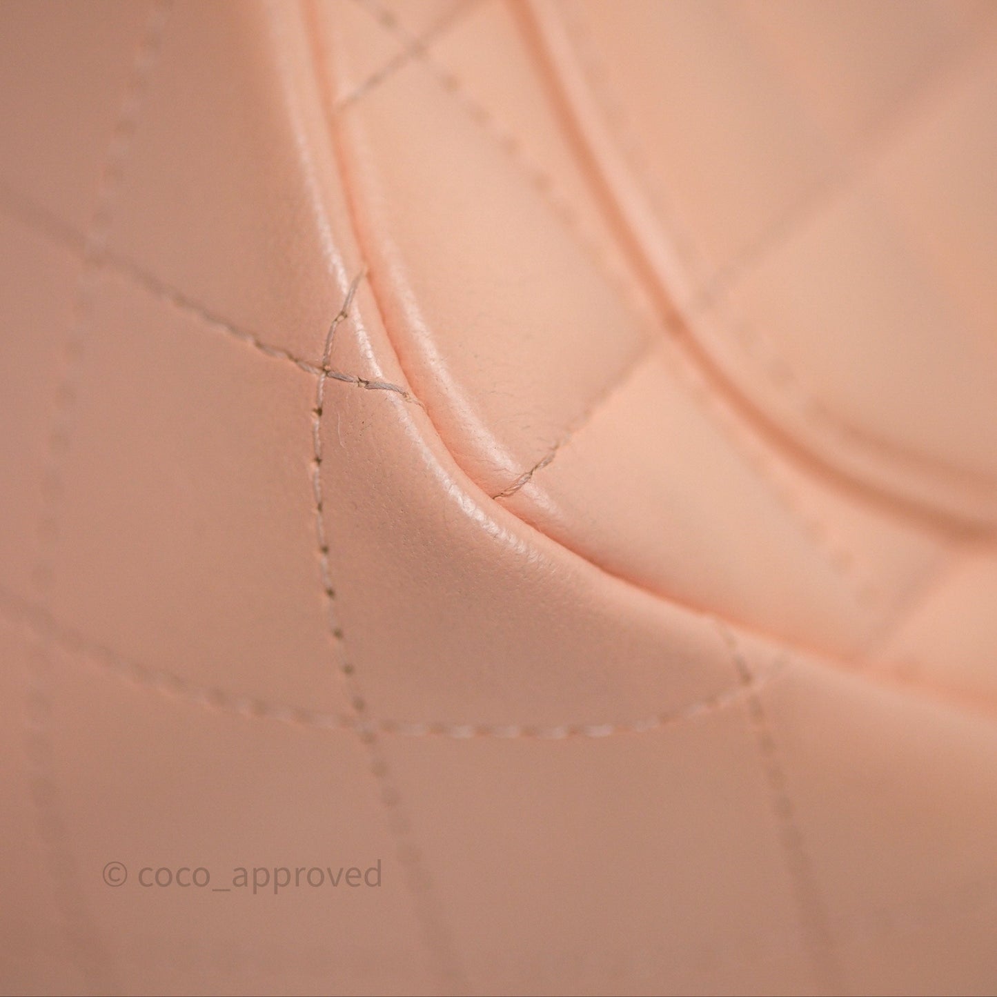 Chanel Mini Square Flap Quilted Beige Pink Lambskin Gold Hardware