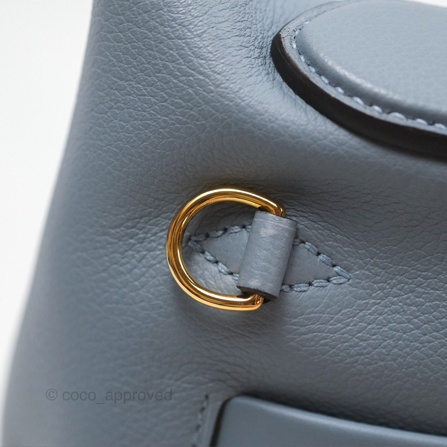 Hermès 24/24 21 Mini Bleu Lin J7 Evercolor/ Swift Gold Hardware