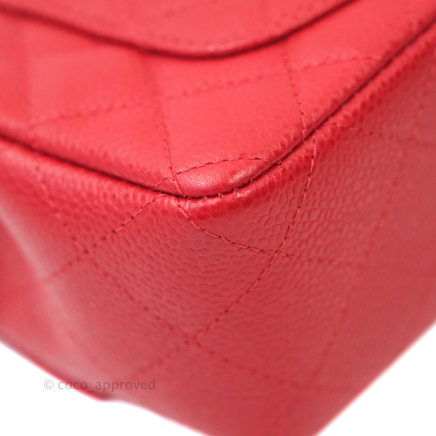 Chanel Classic Quilted Mini Rectangular Flap Red Caviar Silver Hardware