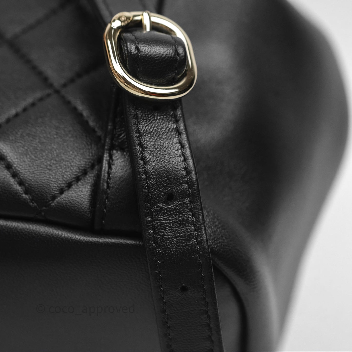 Chanel Small Duma Drawstring Backpack Black Lambskin Gold Hardware