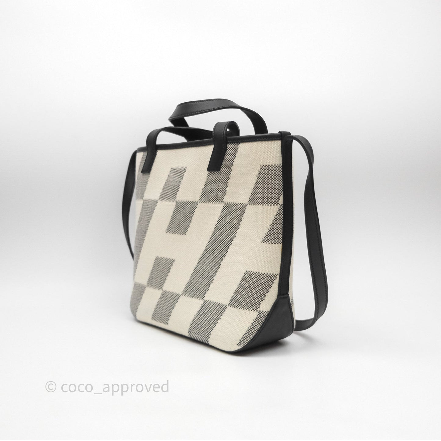 Hermès Cabas H En Biais 27 Noir 89 Swift/Canvas