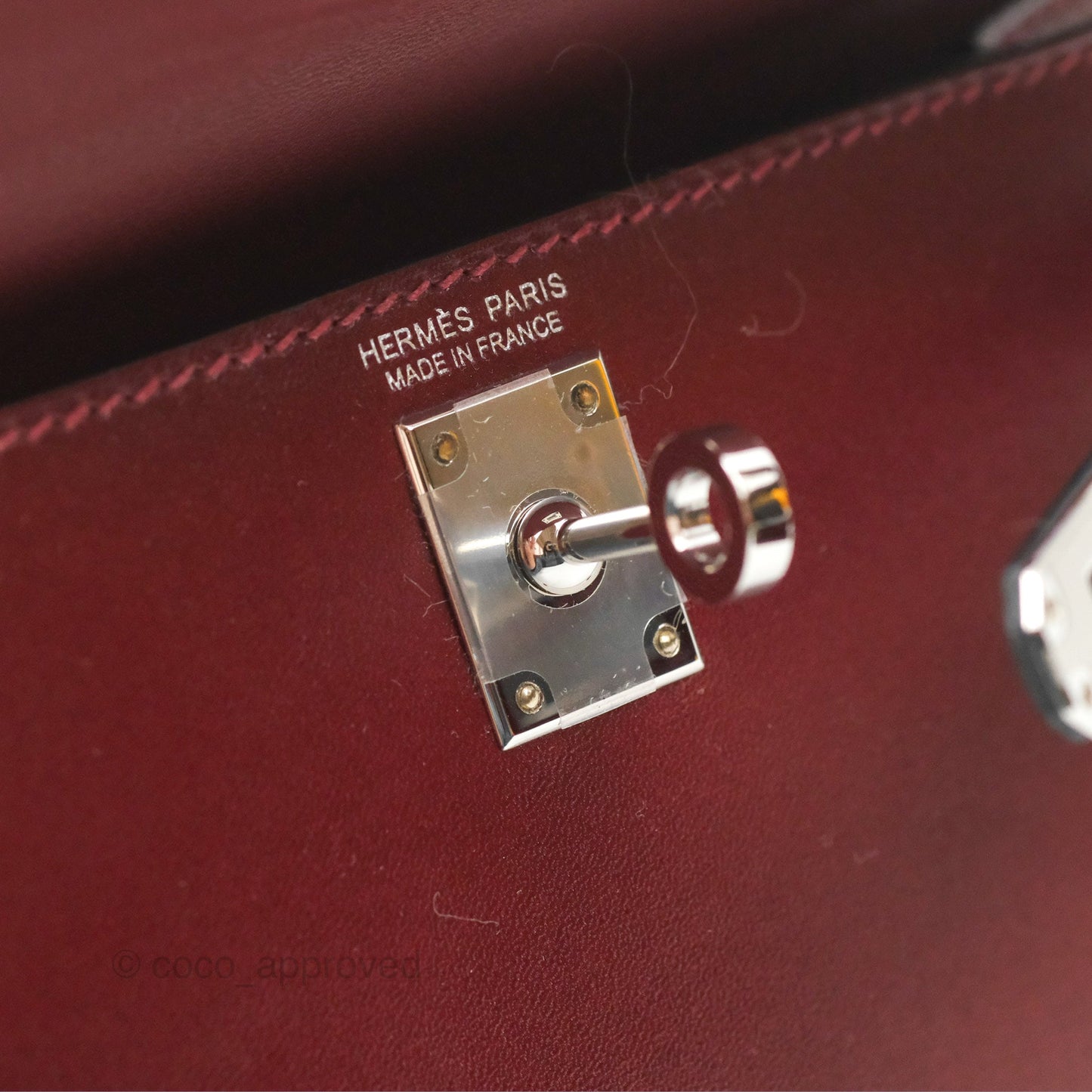 Hermès Mini Kelly II Sellier Rouge H Box Leather Palladium Hardware