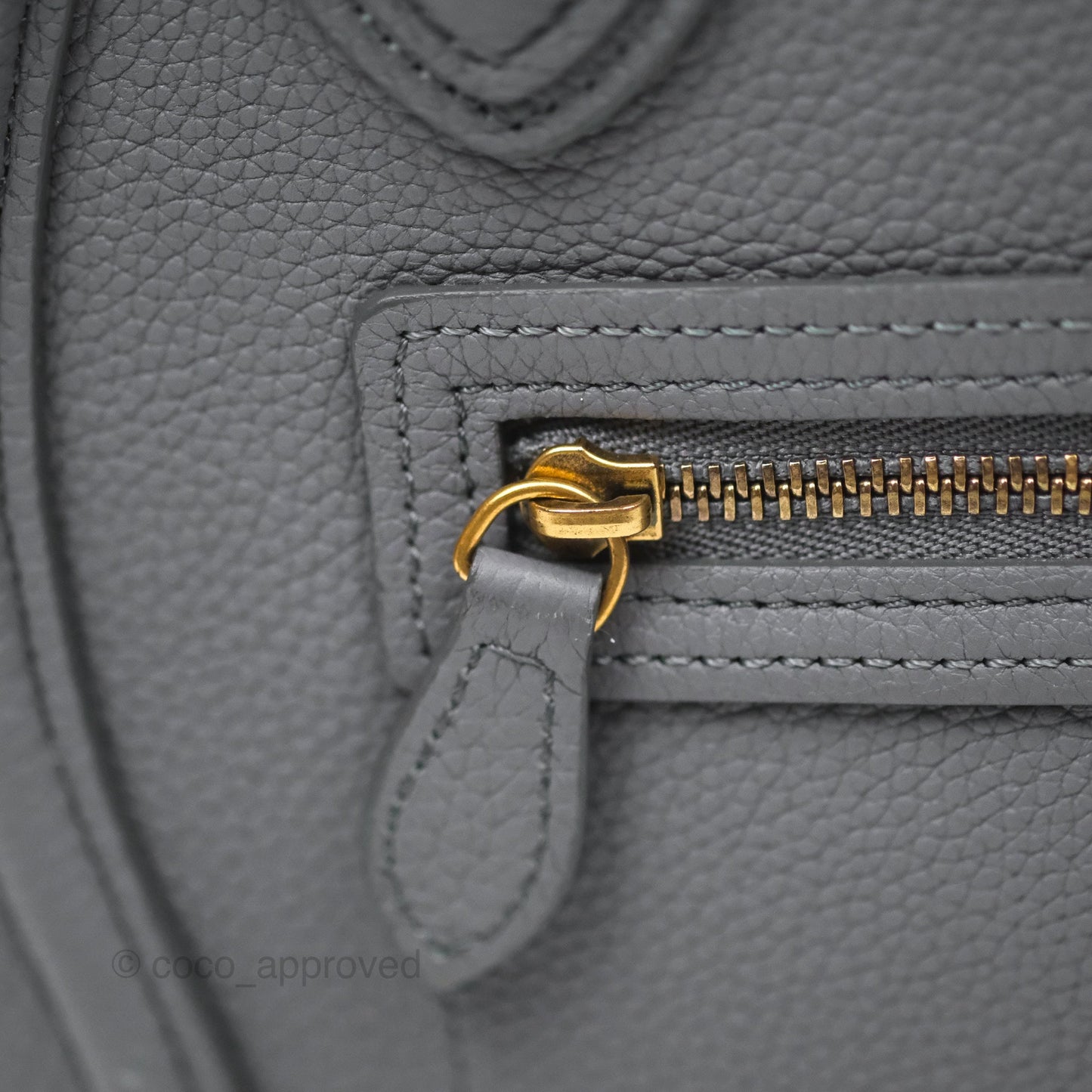 Celine Nano Luggage Bag Grey Drummed Calfskin