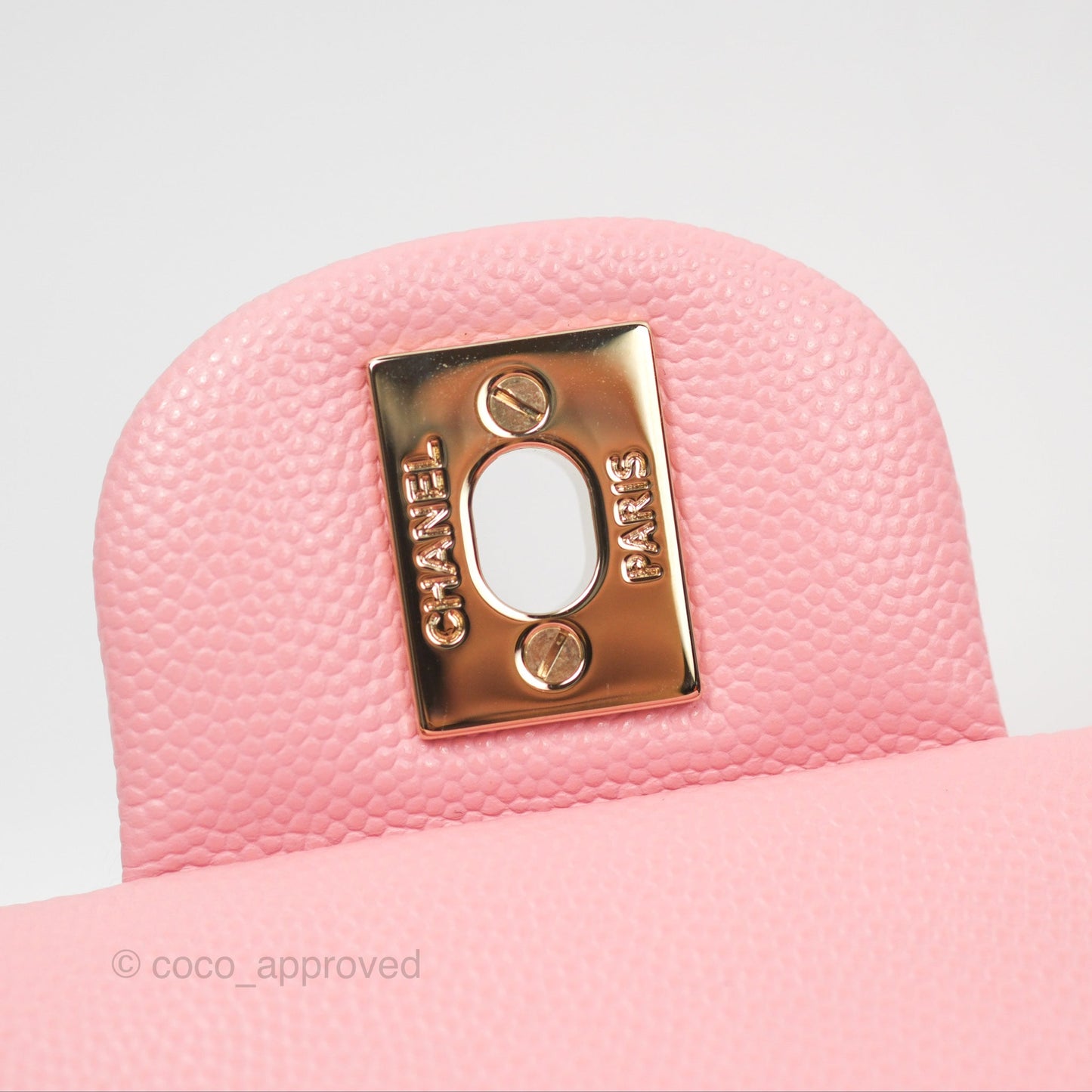 Chanel Small Classic Quilted Flap Sakura Pink Caviar Gold Hardware 22C