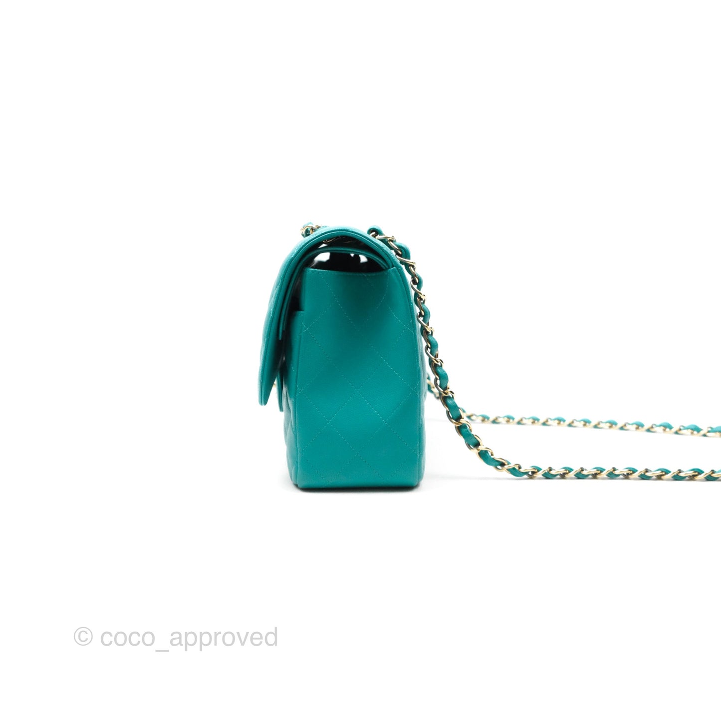 Chanel Jumbo Double Flap Turquoise Caviar Gold Hardware⁣⁣
