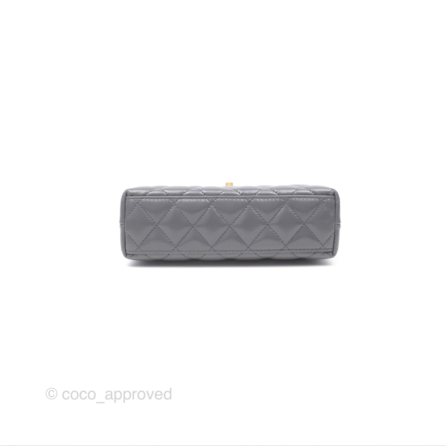 Chanel Kelly Bag Quilted Grey Shiny Calfskin Aged Gold Hardware