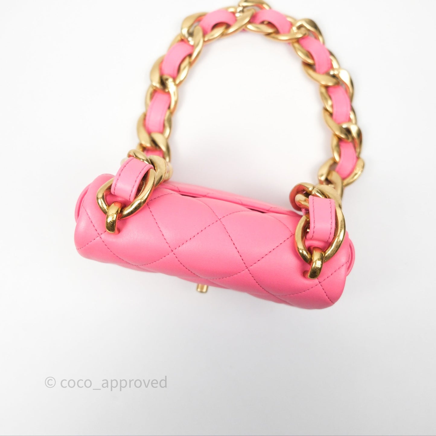 Chanel Quilted Mini CC Funky Town Flap Pink Lambskin Aged Gold Hardware