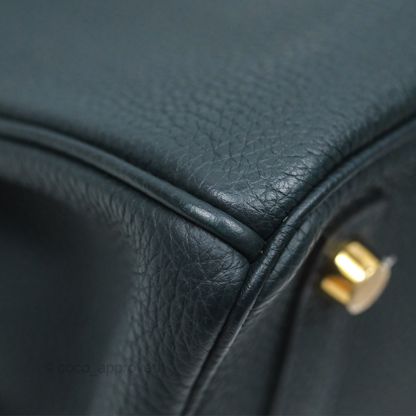 Hermès Birkin 25 Retourne Vert Rousseau V0 Togo Gold Hardware