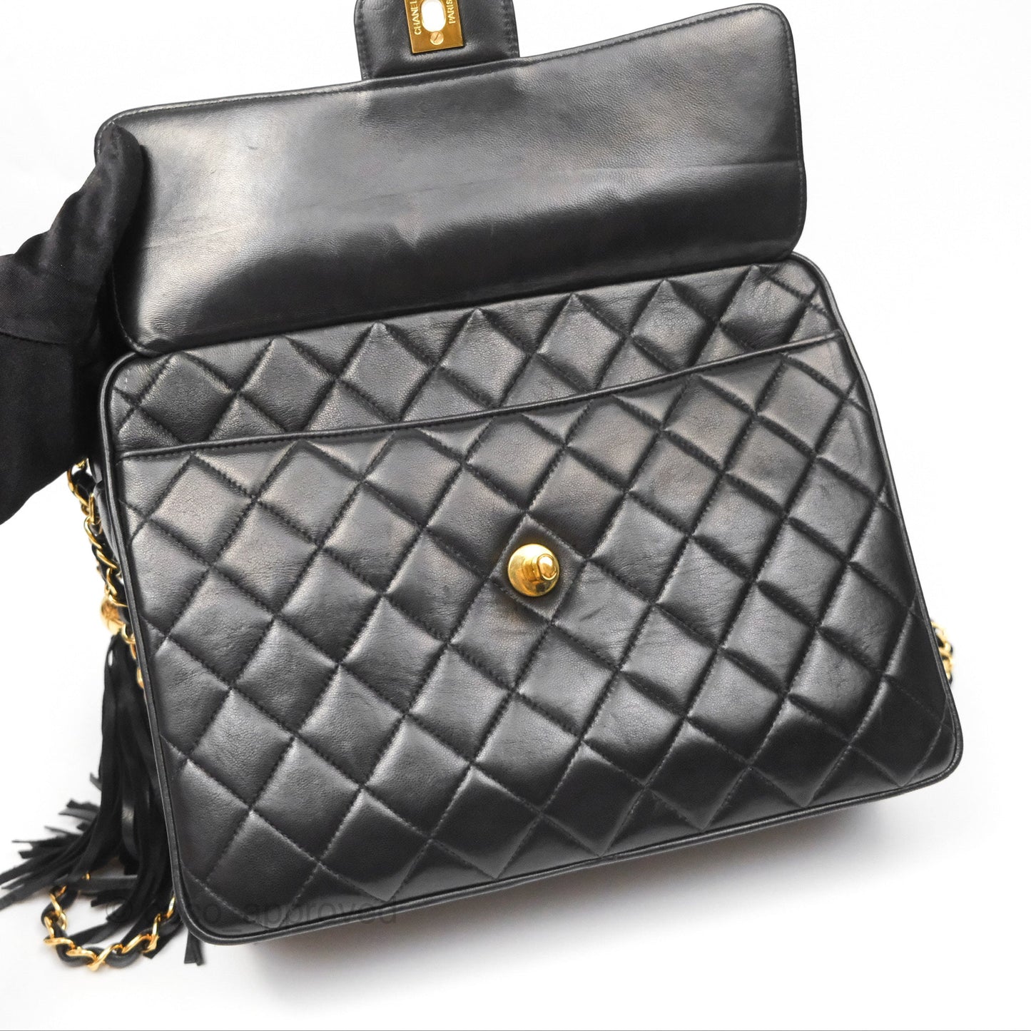 Chanel Vintage Camera Bag Black Lambskin 24K Gold Hardware