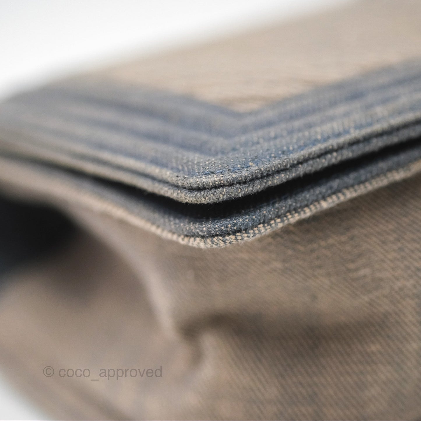 Chanel Medium Chevron Boy Washed Denim Ruthenium Hardware