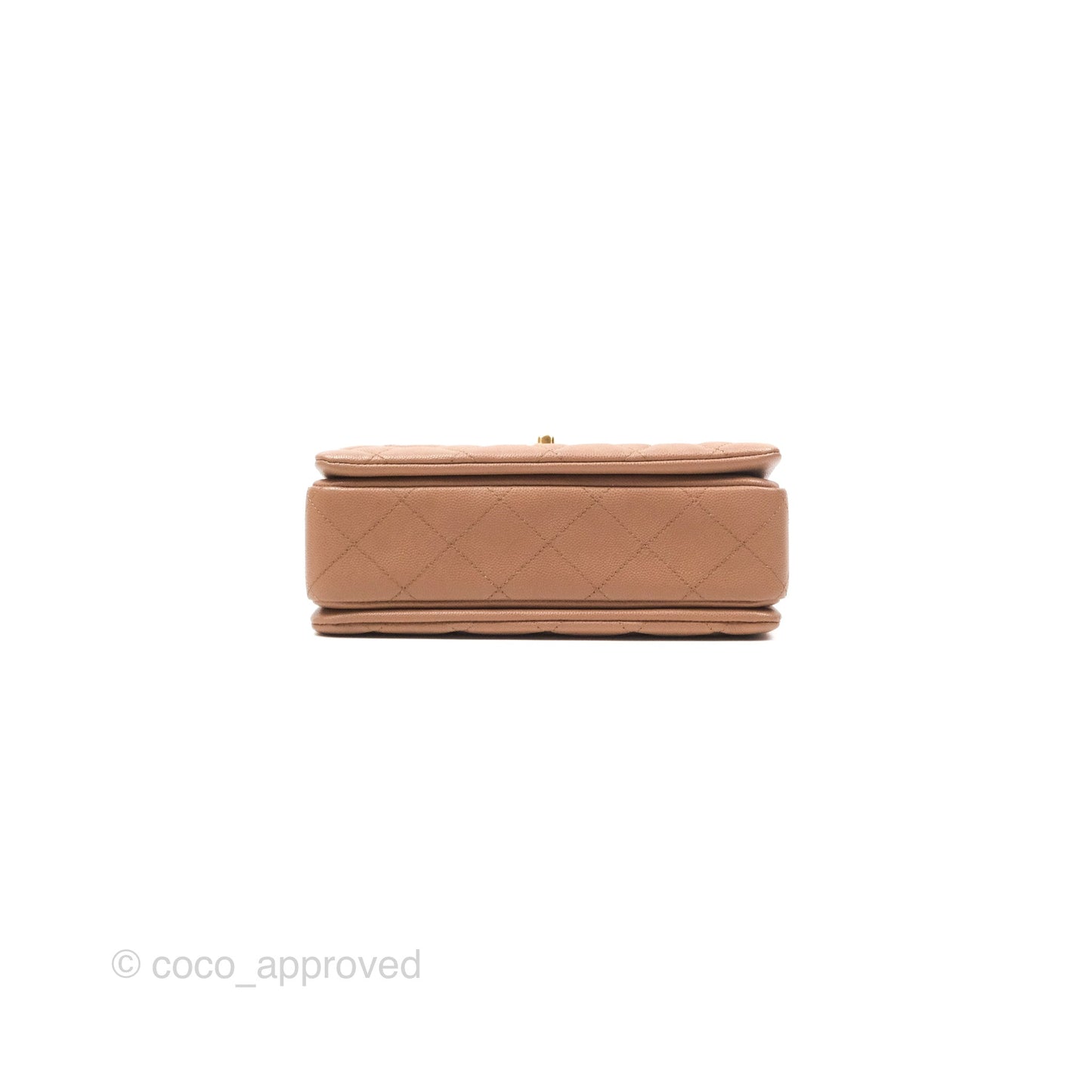 Chanel Coco First Dark Beige Flap Bag Caviar Gold Hardware 22K