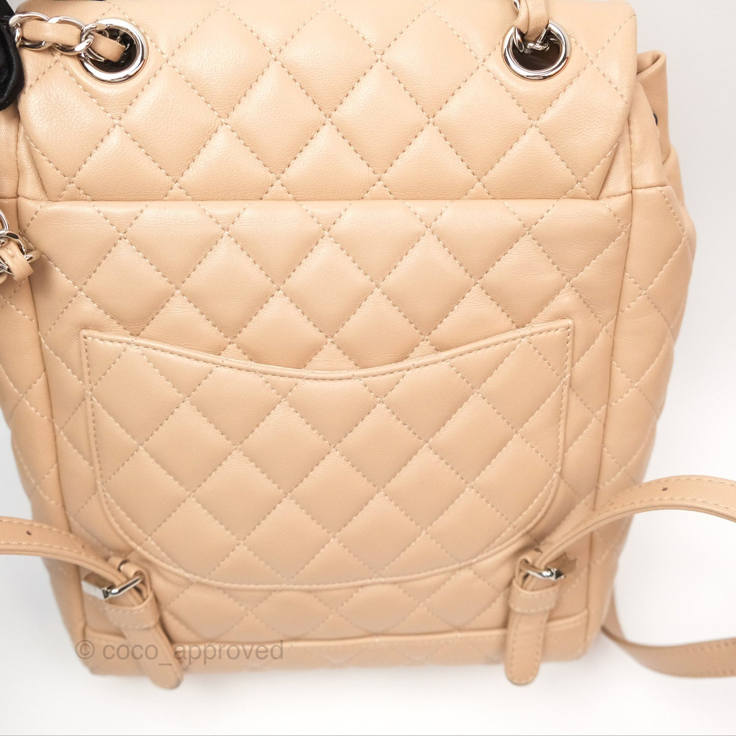 Chanel Quilted Small Urban Spirit Backpack Beige Lambskin Silver Hardware