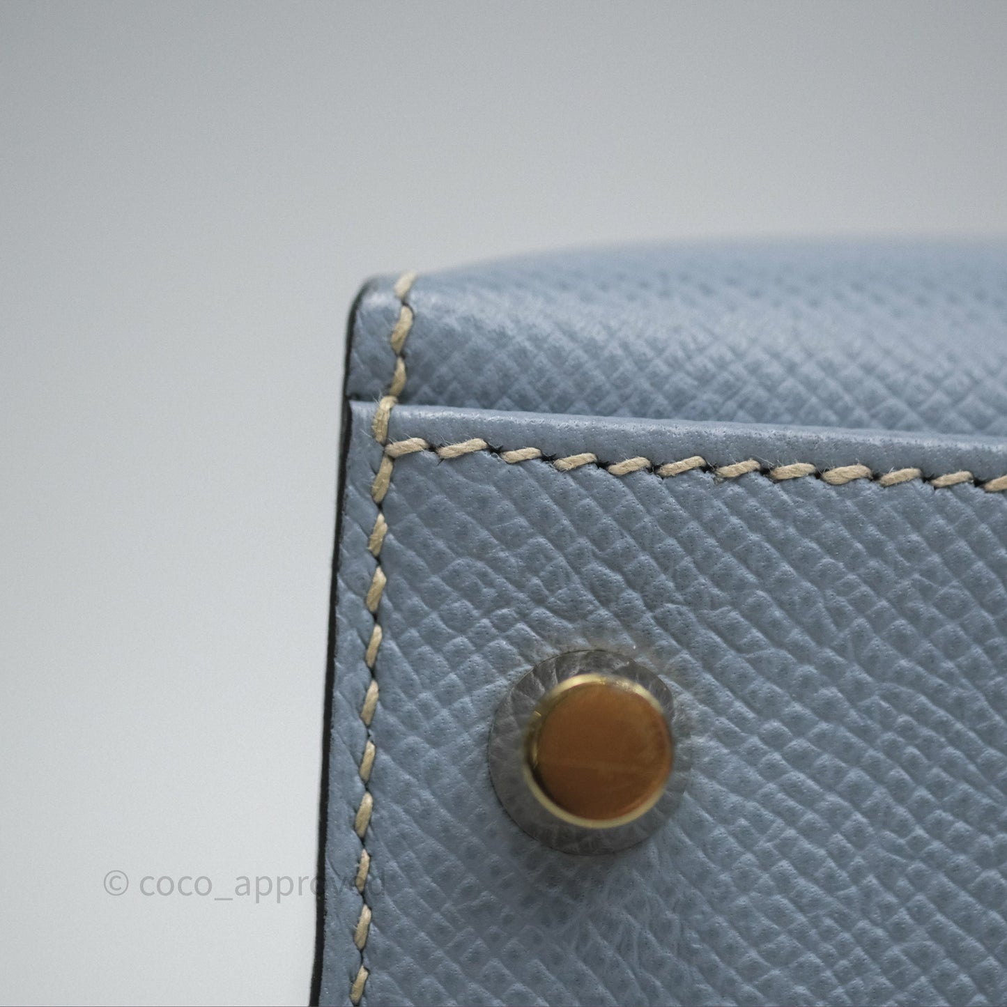 Hermès Kelly II 28 Sellier Bleu Lin J7 Epsom Gold Hardware