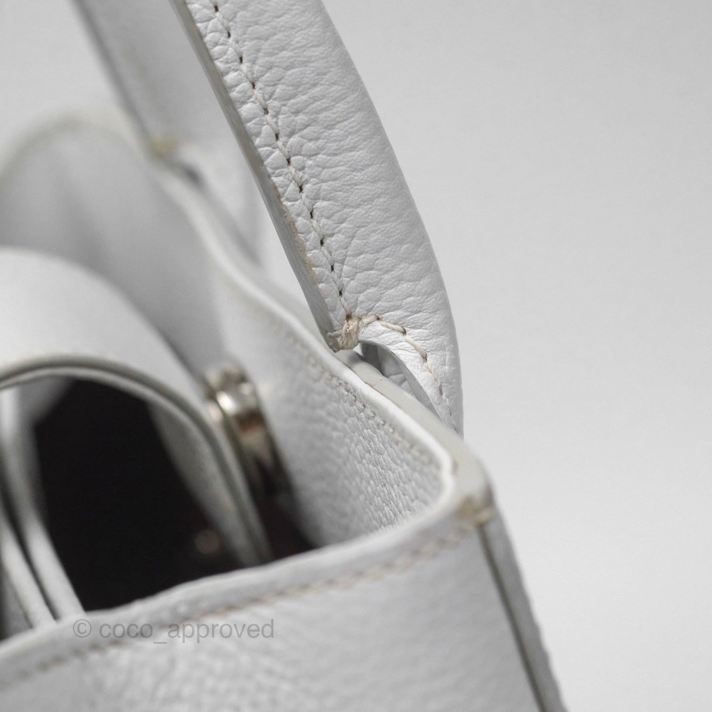 Chanel Mini Neo Executive Shopper Tote White Grained Calfskin Silver Hardware