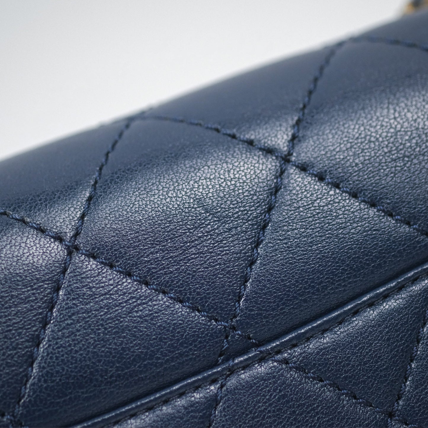 Chanel Beauty Lock Flap Bag Navy Sheepskin Aged Gold Hardware
