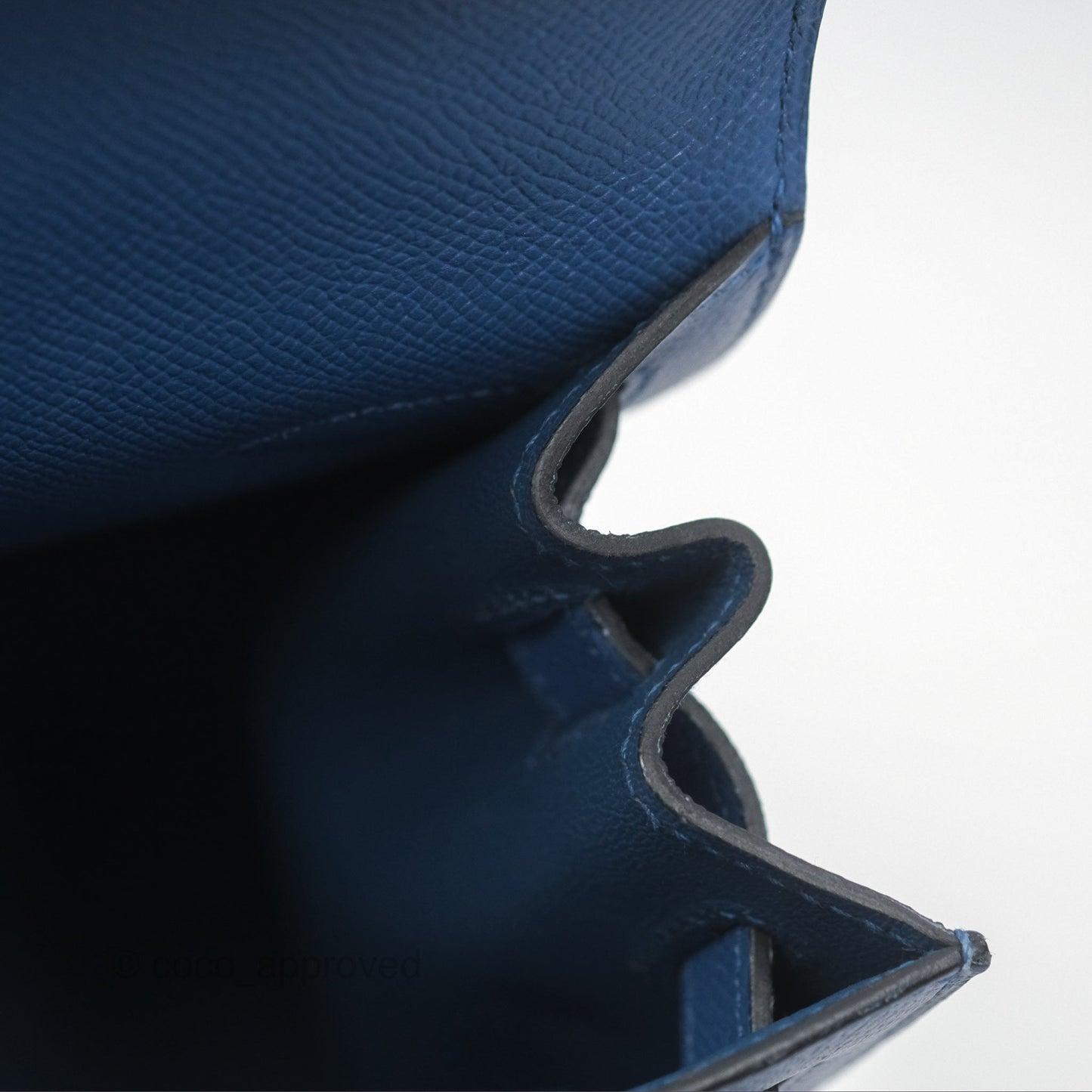 Hermès Sellier Kelly 28 Blue Epsom Gold Hardware