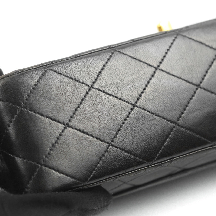 Chanel Classic Vintage Medium Flap Black Lambskin 24K Gold Hardware