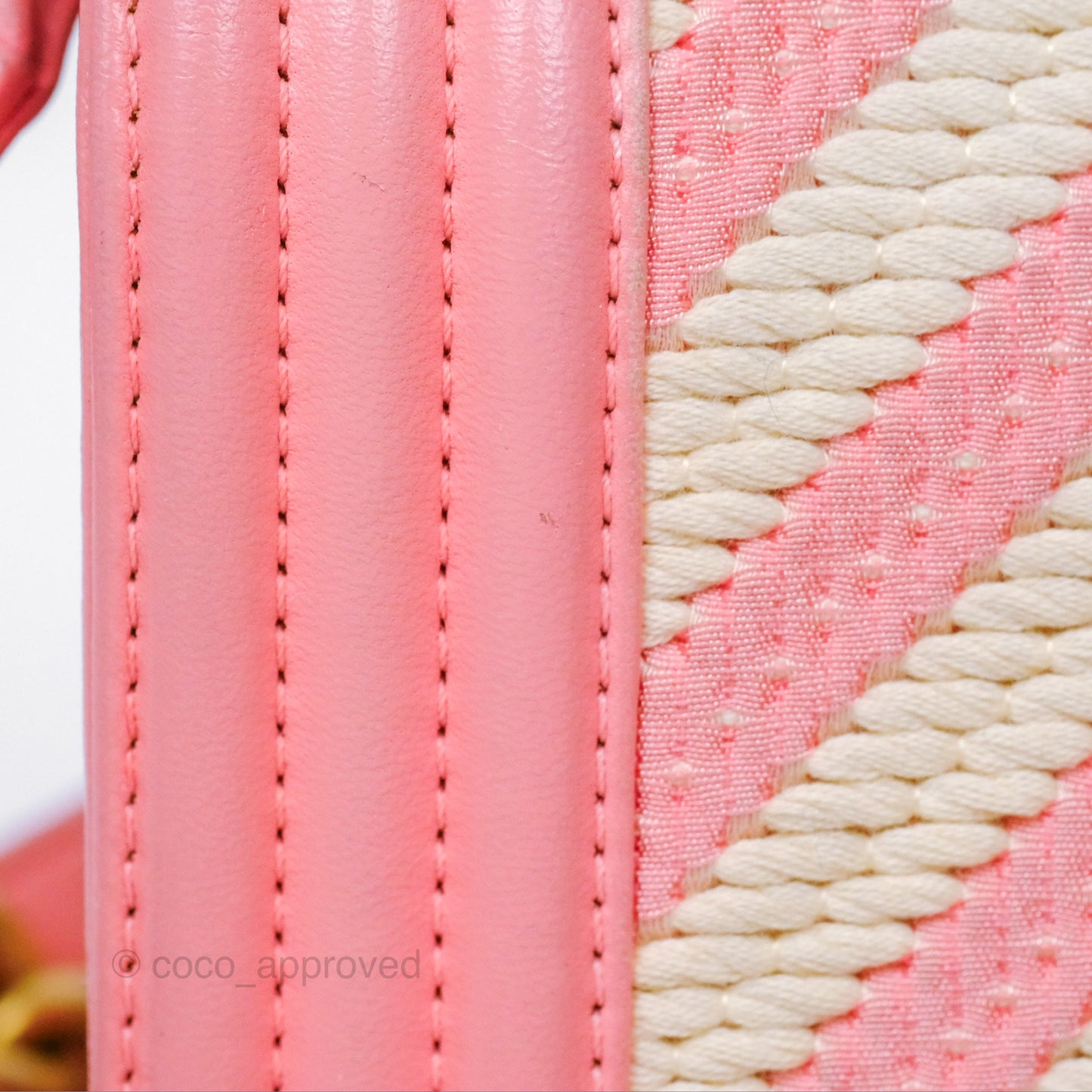 Chanel Small Boy Chevron Fabric Braided Pink Aged Gold Hardware