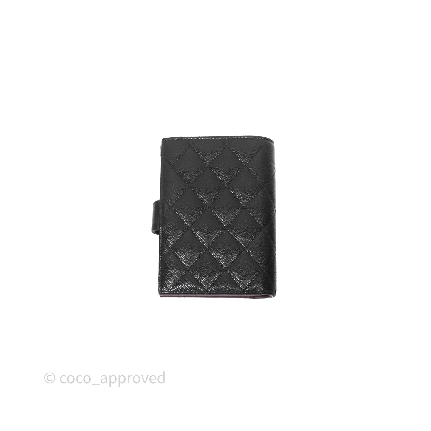 Chanel Classic Quilted Passport Holder Black Caviar Gold Hardware