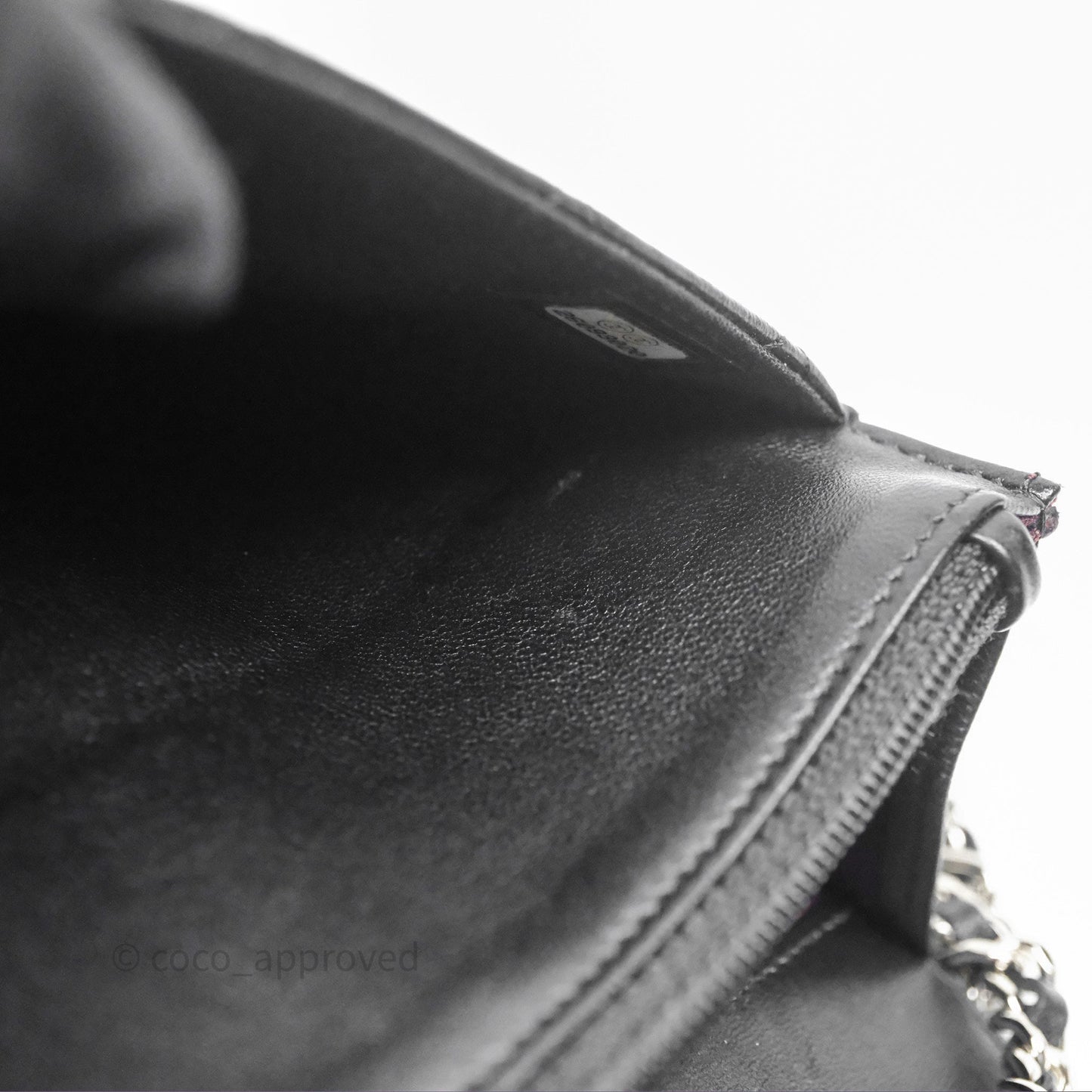 Chanel Quilted WOC Black Lambskin Silver Hardware
