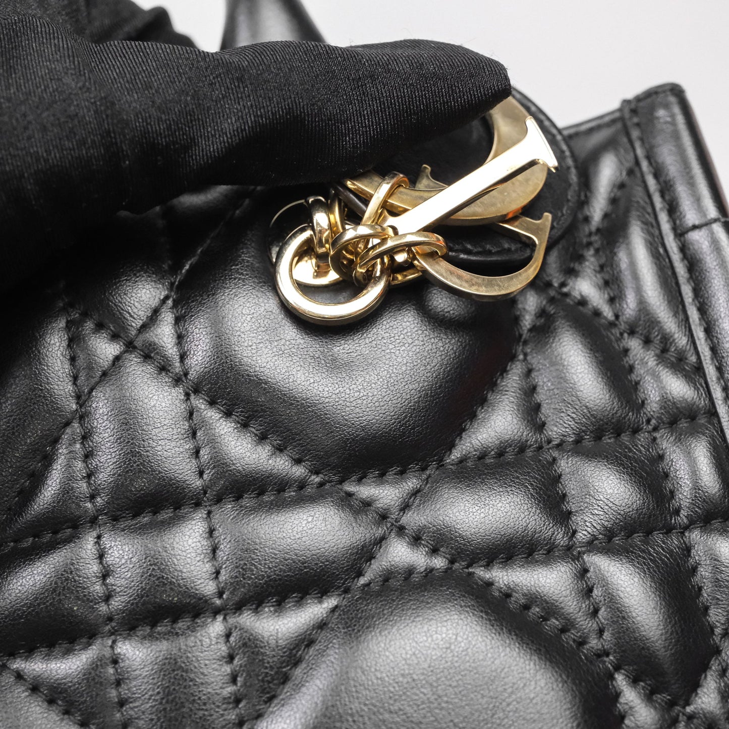 Christian Dior Small Dior Book Tote Black Macrocannage Calfskin Gold Hardware