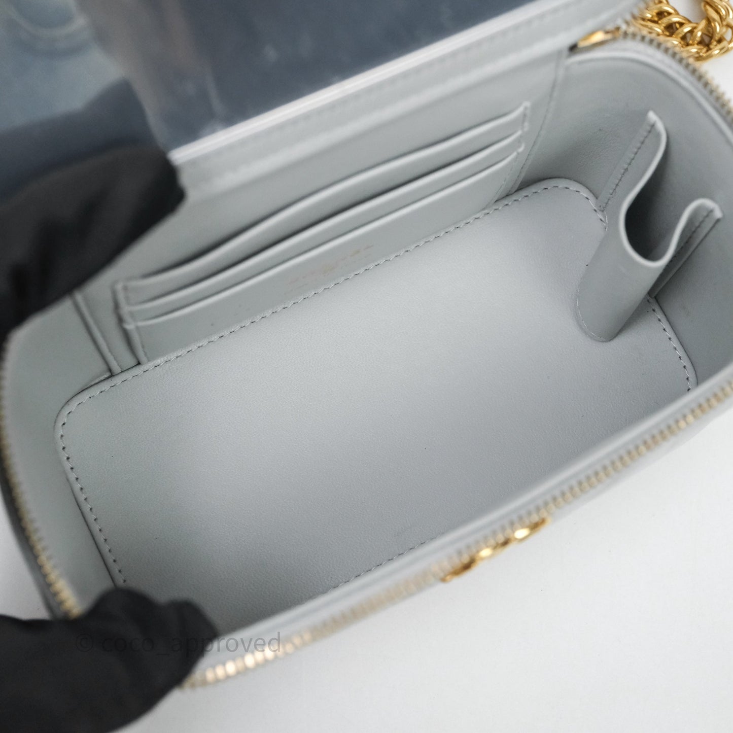 Chanel Coco Chain Vanity Blue Lambskin Gold Hardware
