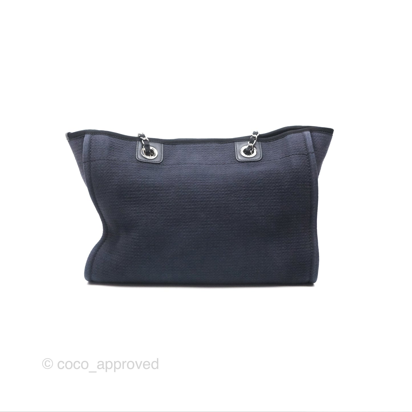 Chanel Medium Deauville Navy Canvas Silver Hardware