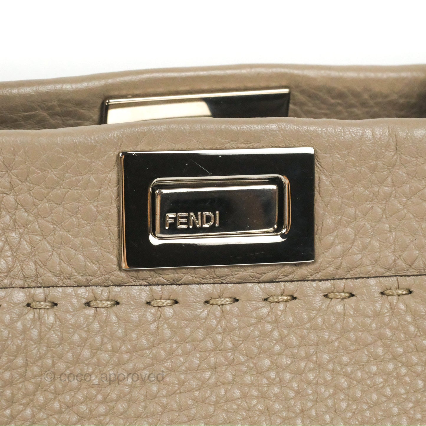Fendi Mini Peekaboo Dove Grey Selleria Bag Cuoio Romano Python