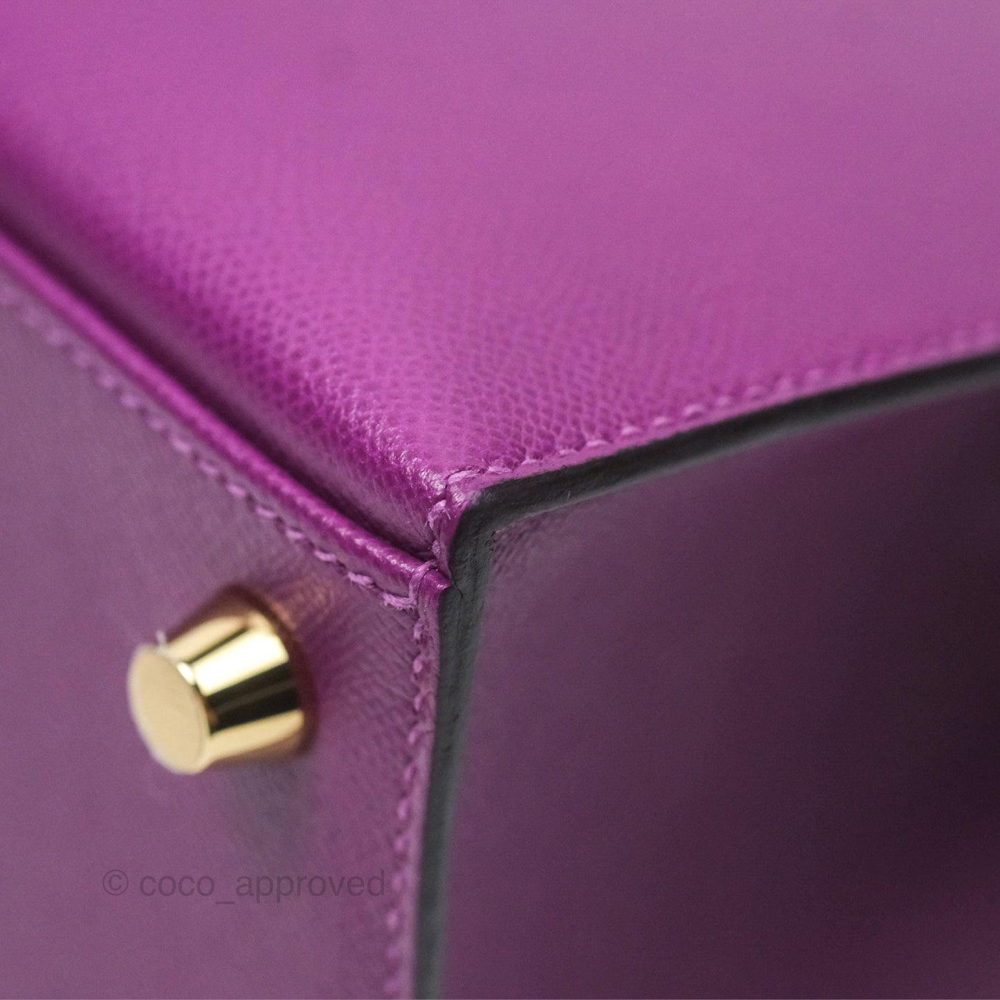 Hermès Kelly 25 Sellier Touch Anemone/ Amethyste Madame/ Croc Gold Hardware